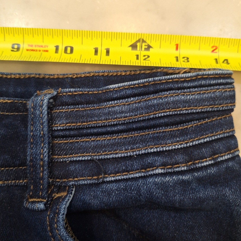Vervet Blue Denim Jean Shorts Womens 29 Dark Wash Raw Hem High Rise Cut Offs - Picture 6 of 8